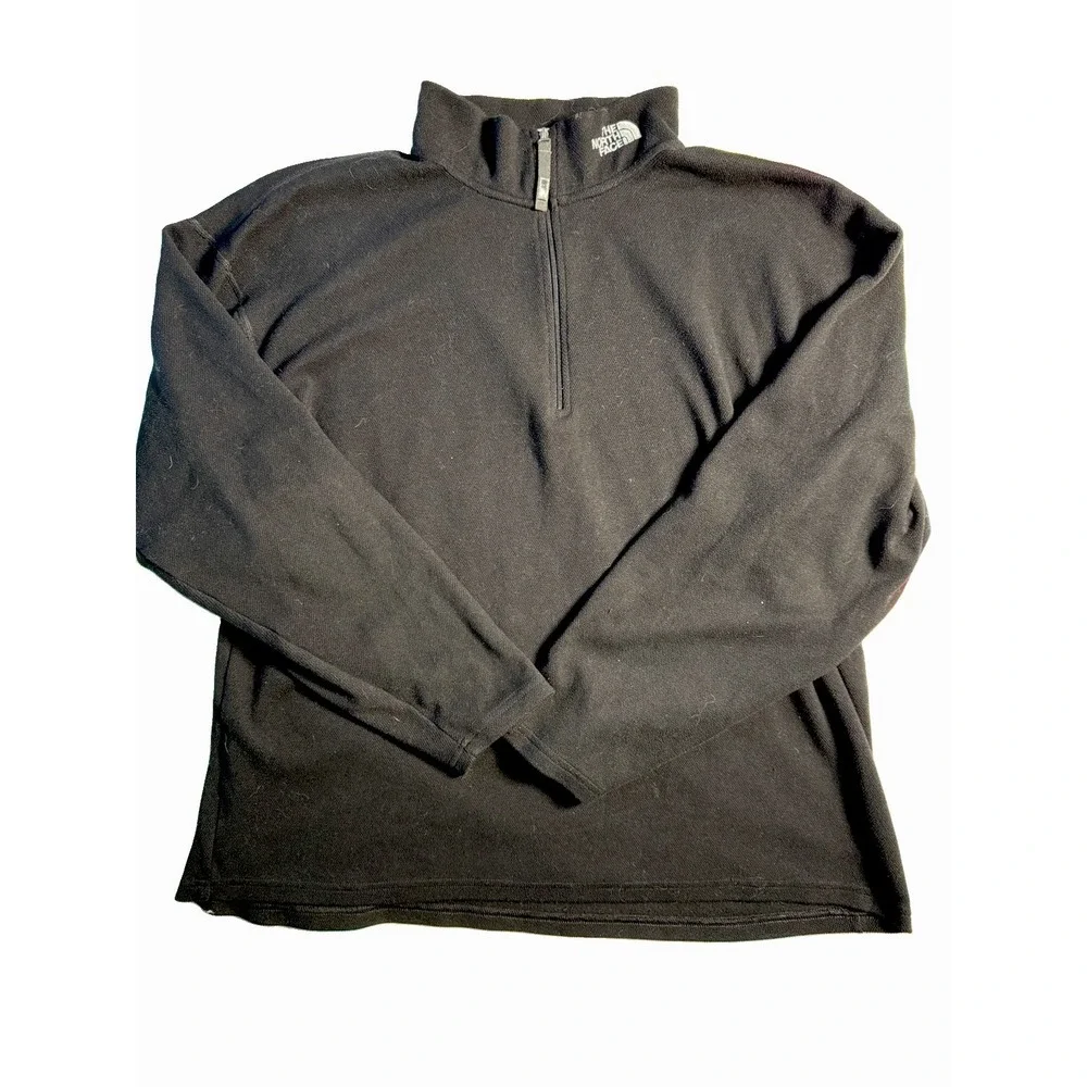 The North Face Men's Black Knit Polyester 1/4 Zip Pullover Mock Neck XL Gorpcore